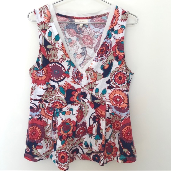 DONATED Anthro Deletta Amalia Peplum Top M - Picture 2 of 8